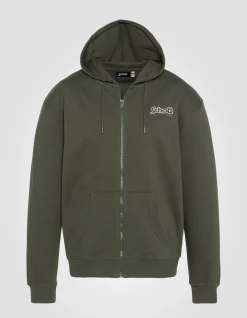 Sweatshirt kaki à capuche zippé - KAKI