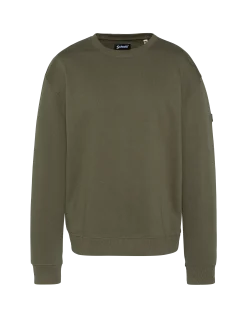 Sweatshirt kaki uni col rond - KAKI