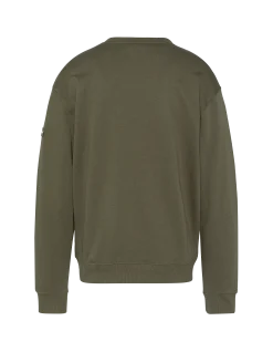 Sweatshirt kaki uni col rond - KAKI