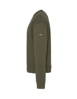Sweatshirt kaki uni col rond - KAKI