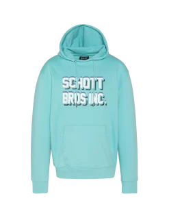 Sweatshirt lagon à capuche imprimé « SCHOTT BROS INC. » - LAGON