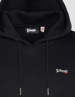 Sweatshirt noir à capuche en molleton épais - NOIR
