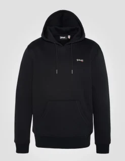 Sweatshirt noir à capuche en molleton épais - NOIR