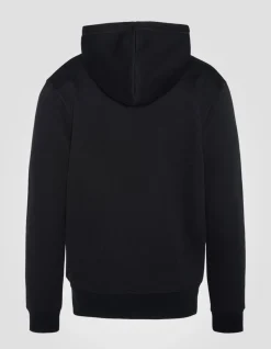 Sweatshirt noir à capuche en molleton épais - NOIR