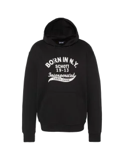 Sweatshirt noir à capuche imprimé « BORN IN N.Y. » - NOIR