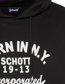 Sweatshirt noir à capuche imprimé « BORN IN N.Y. » - NOIR