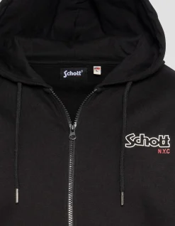 Sweatshirt noir à capuche zippé - NOIR