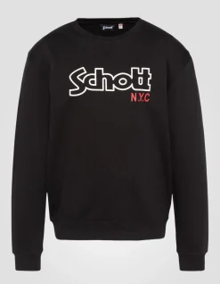 Sweatshirt noir à col rond - NOIR