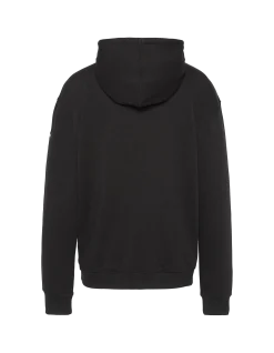Sweatshirt noir uni à capuche - NOIR
