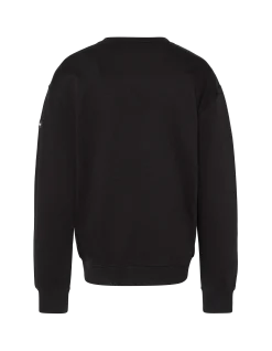 Sweatshirt noir uni col rond - NOIR
