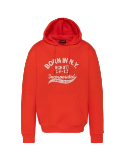 Sweatshirt orange à capuche imprimé « BORN IN N.Y. » - ORANGE