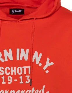 Sweatshirt orange à capuche imprimé « BORN IN N.Y. » - ORANGE