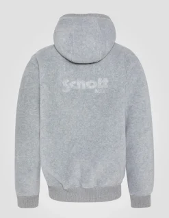 Sweatshirt polaire zippé gris chiné à capuche - GRIS CHINÉ