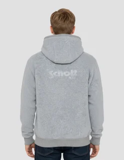Sweatshirt polaire zippé gris chiné à capuche - GRIS CHINÉ