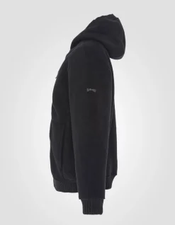 Sweatshirt polaire zippé noir à capuche - NOIR