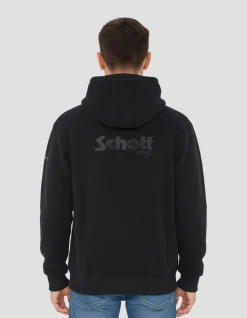Sweatshirt polaire zippé noir à capuche - NOIR