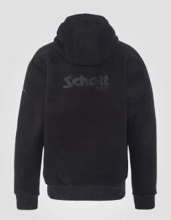 Sweatshirt polaire zippé noir à capuche - NOIR