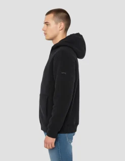 Sweatshirt polaire zippé noir à capuche - NOIR