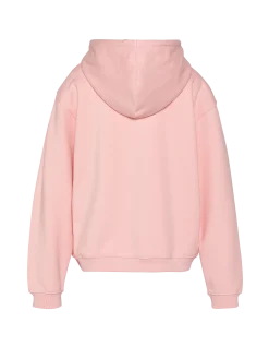 Sweatshirt rose pâle à capuche avec broderie cœur - ROSE PÂLE