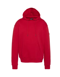 Sweatshirt rouge uni à capuche - ROUGE