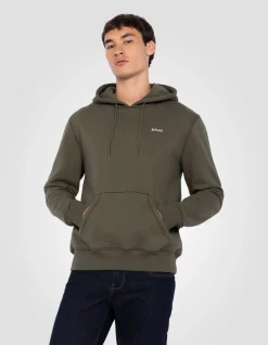 Sweatshirt sage kaki à capuche en molleton épais - SAGE KAKI