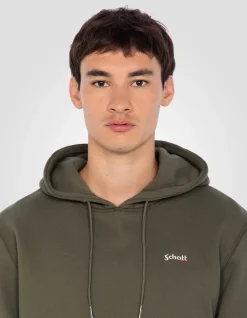 Sweatshirt sage kaki à capuche en molleton épais - SAGE KAKI