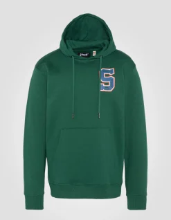 Sweatshirt vert à capuche imprimé - VERT