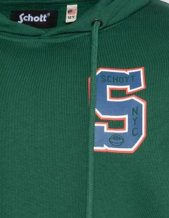 Sweatshirt vert à capuche imprimé - VERT
