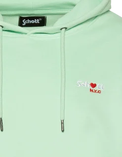 Sweatshirt vert pastel à capuche avec broderie cœur - VERT PASTEL