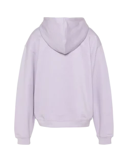 Sweatshirt violet pastel à capuche avec broderie cœur - VIOLET PASTEL