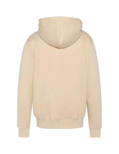 Sweatshirt zippé beige clair à capuche en molleton épais, grande taille - BEIGE CLAIR