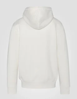 Sweatshirt zippé blanc à capuche en molleton épais - BLANC CASSÉ