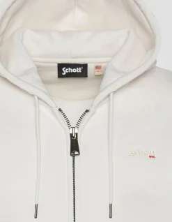 Sweatshirt zippé blanc à capuche en molleton épais, grande taille - BLANC CASSÉ