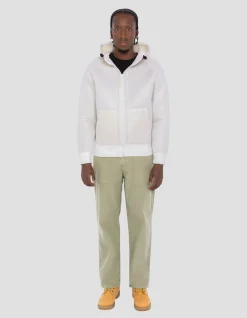 Sweatshirt zippé blanc à capuche - BLANC