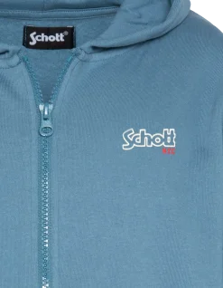 Sweatshirt zippé bleu jean à capuche enfant - BLEU JEAN