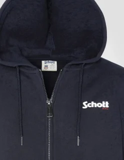 Sweatshirt zippé bleu marine à capuche - MARINE