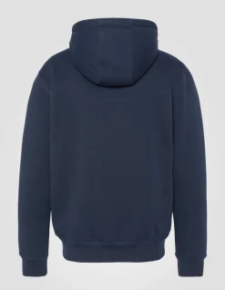 Sweatshirt zippé bleu marine à capuche - MARINE