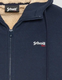 Sweatshirt zippé bleu marine à capuche - MARINE