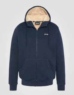 Sweatshirt zippé bleu marine à capuche - MARINE