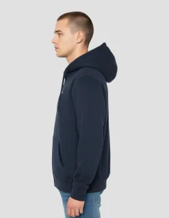Sweatshirt zippé bleu marine à capuche - MARINE