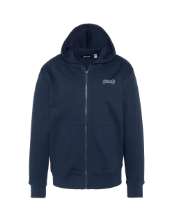 Sweatshirt zippé bleu marine à capuche enfant - MARINE