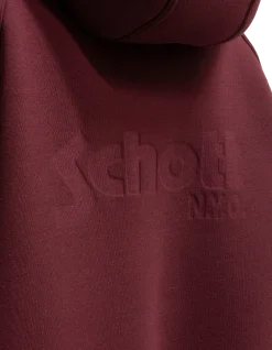 Sweatshirt zippé bordeaux à capuche en Triplux - BORDEAUX