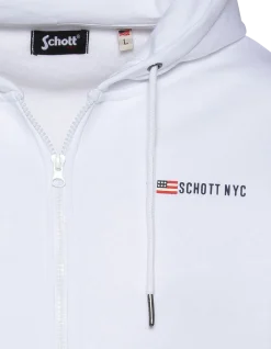 Sweatshirt zippé à capuche blanc - BLANC
