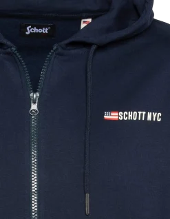 Sweatshirt zippé à capuche bleu marine - MARINE