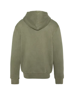 Sweatshirt zippé à capuche kaki, effet délavé - KAKI