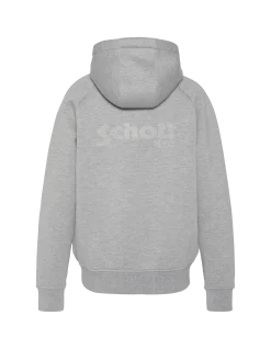 Sweatshirt zippé gris chiné à capuche en Triplux - GRIS CHINÉ