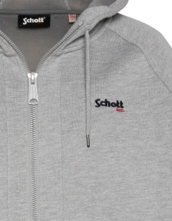 Sweatshirt zippé gris chiné à capuche en Triplux - GRIS CHINÉ