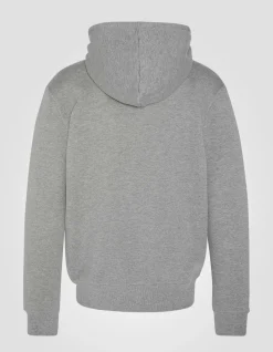 Sweatshirt zippé gris chiné à capuche en molleton épais, grande taille - GRIS CHINÉ