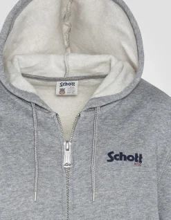 Sweatshirt zippé gris chiné à capuche - GRIS CHINÉ