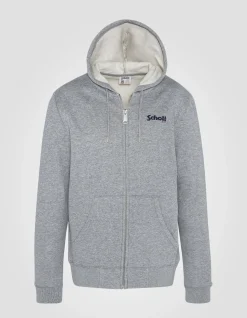Sweatshirt zippé gris chiné à capuche, grande taille - GRIS CHINÉ